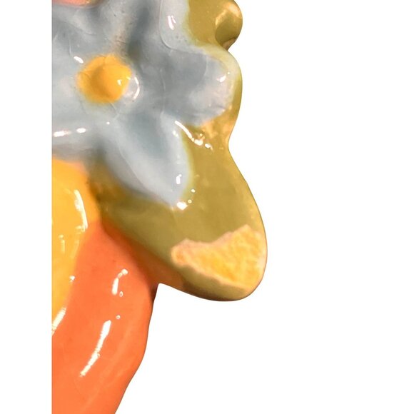 Vintage Ceramic Chick In Egg Trinket Box With Floral Accents - Picture 15 of 15